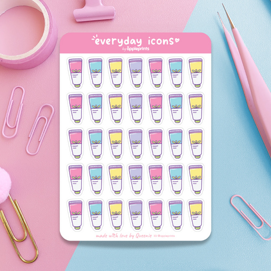 Skincare SPF Planner Icon Stickers