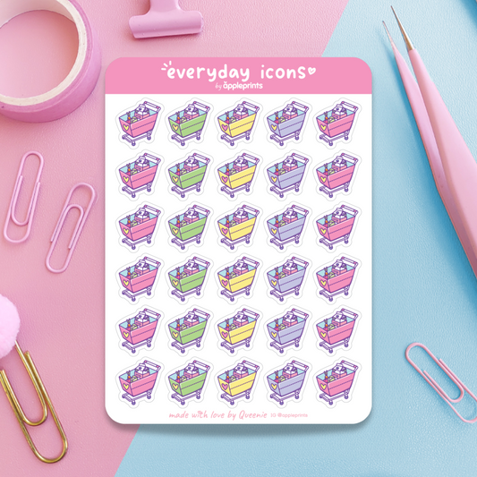 Grocery Shopping Planner Icon Stickers