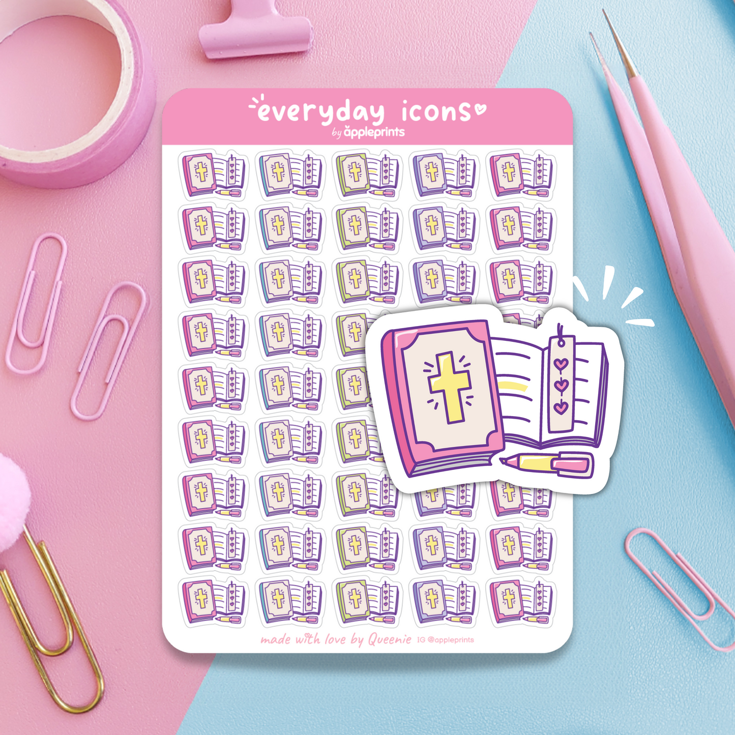Bible Study Session Planner Icon Stickers