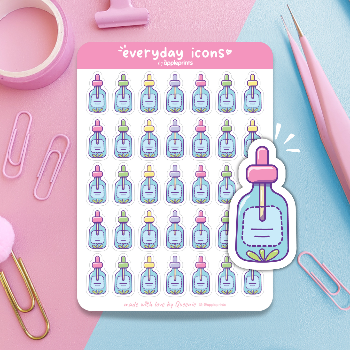 Skincare Serum Planner Icon Stickers