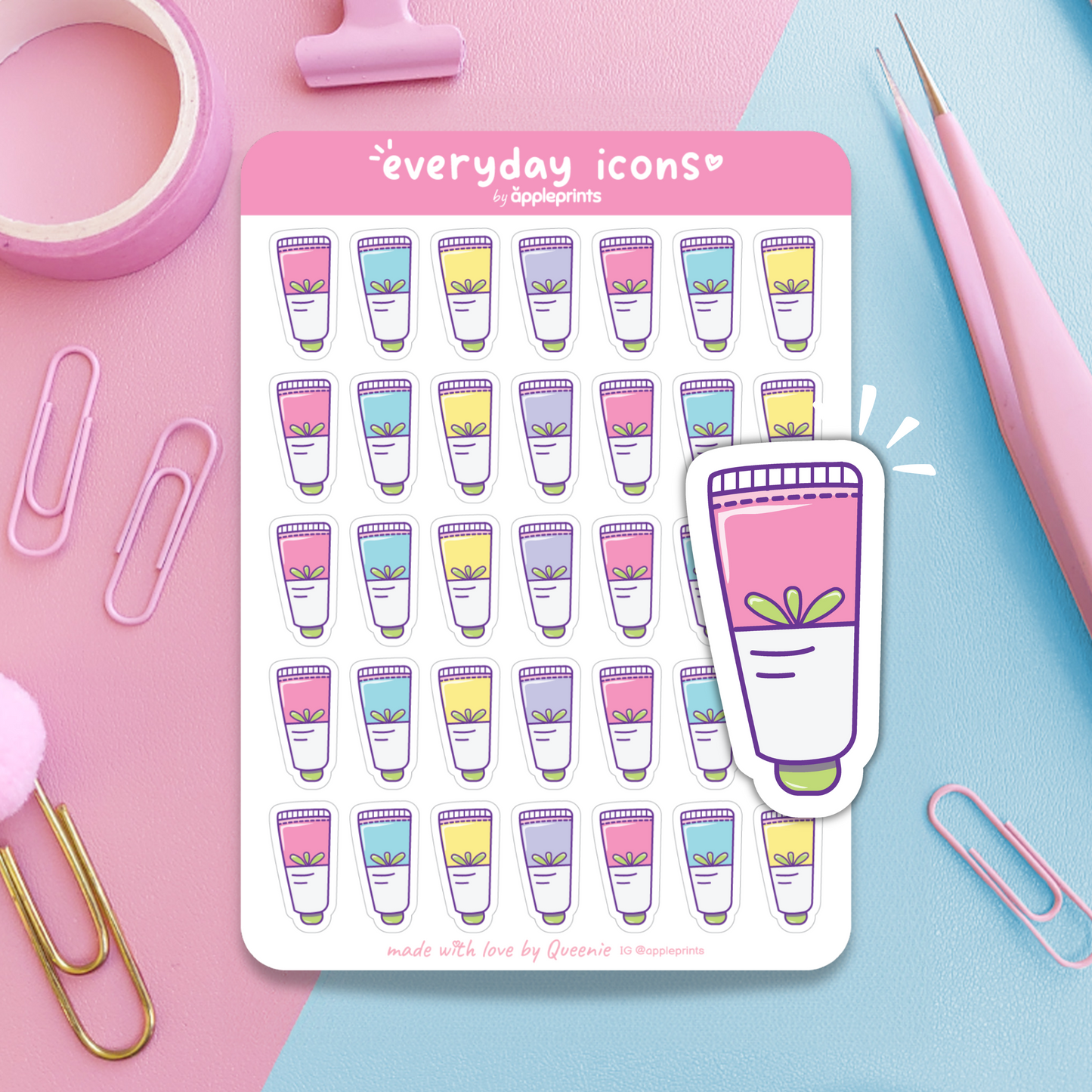 Skincare SPF Planner Icon Stickers