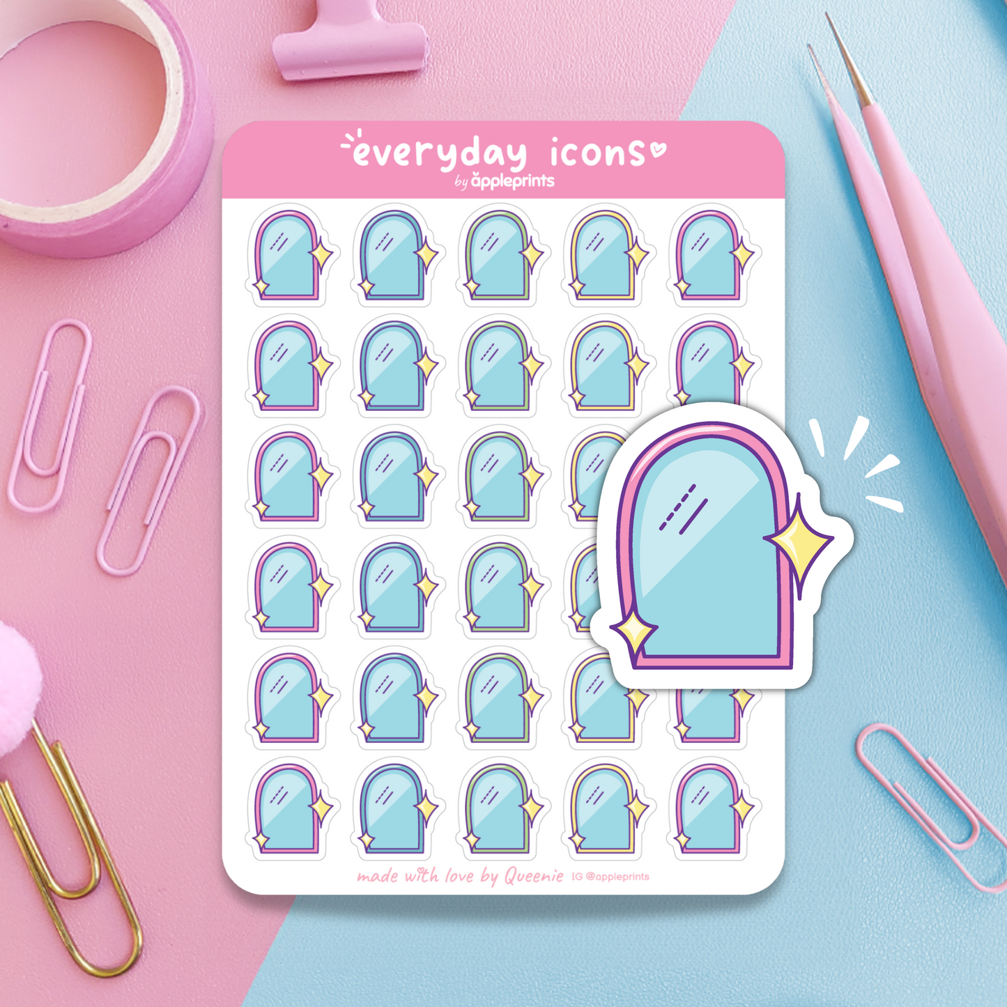 Clean Mirror Planner Icon Stickers