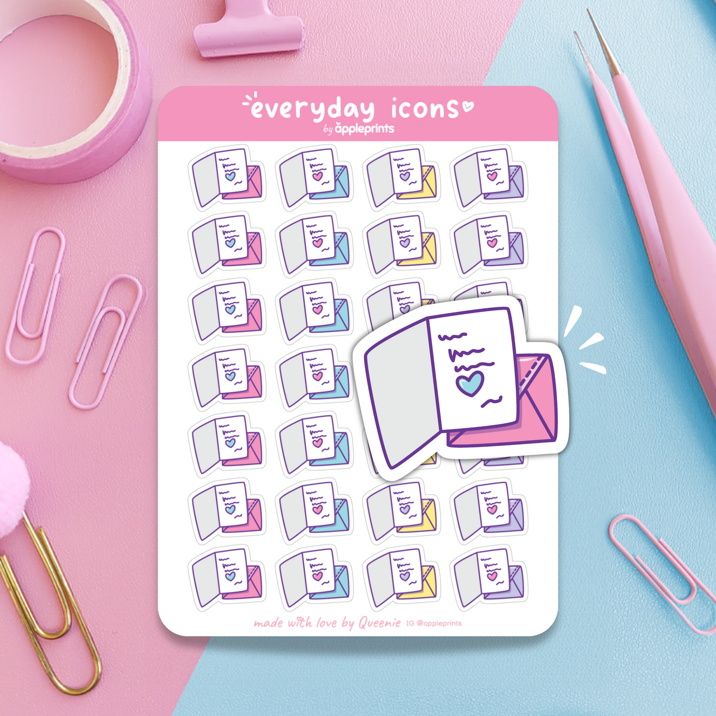 Write and Send Card Planner Icon Stickers