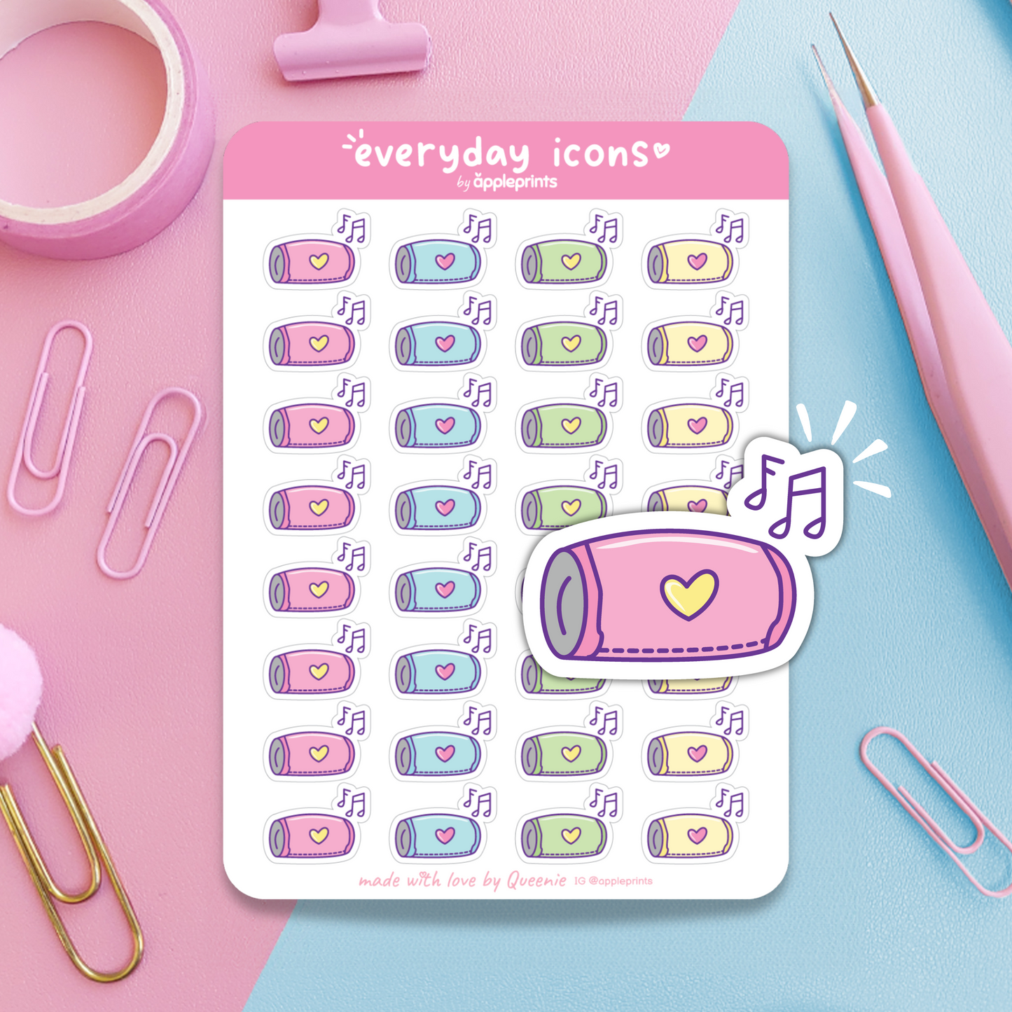 Listen to Music (Speakers) Planner Icon Stickers