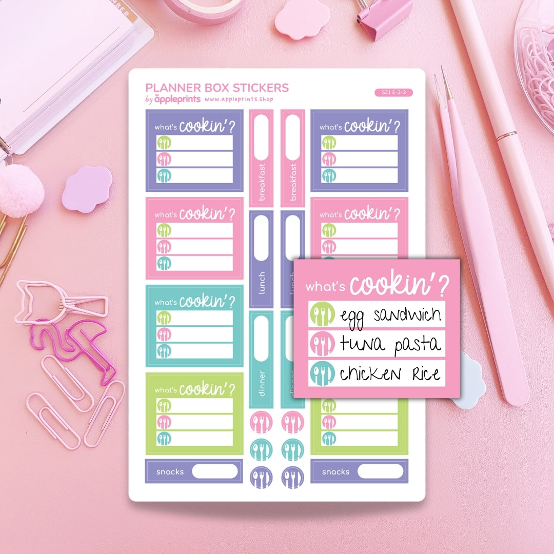 Meal Planner Functional Planner Stickers – Write & Check Off Box