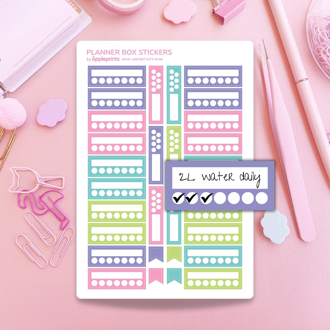 Habit Tracker Functional Planner Stickers – Write & Check Off Box