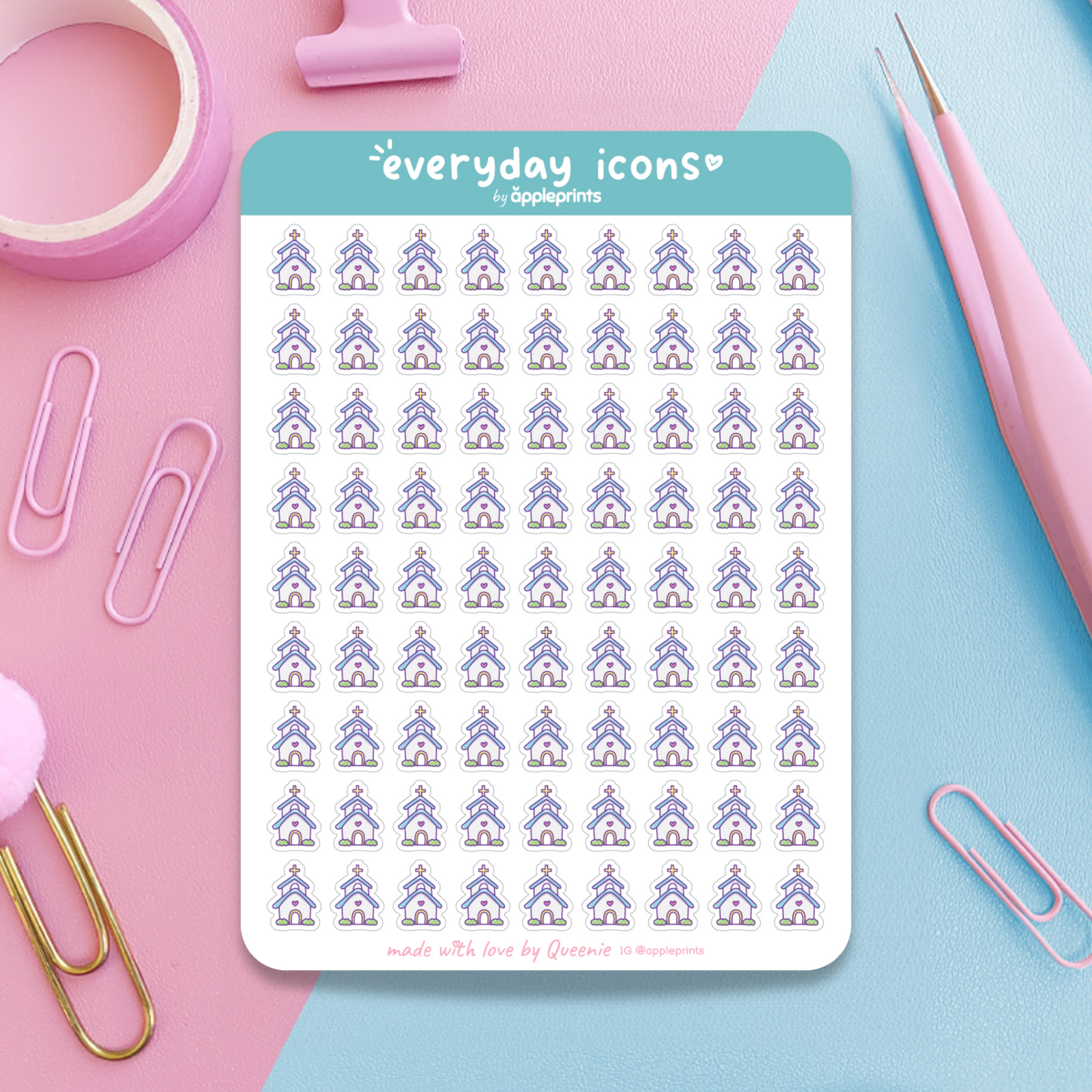 Sunday Church Service Planner Icon Stickers