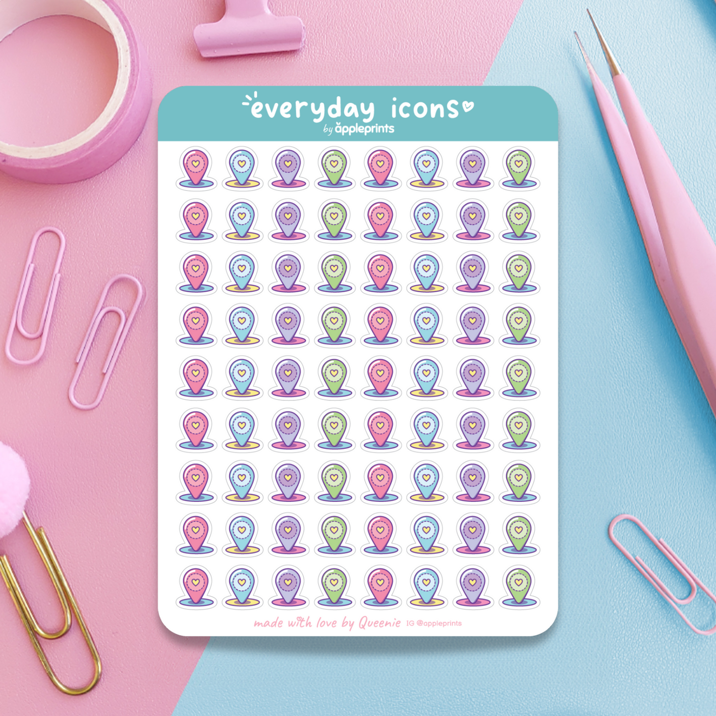Location Pin Planner Icon Stickers