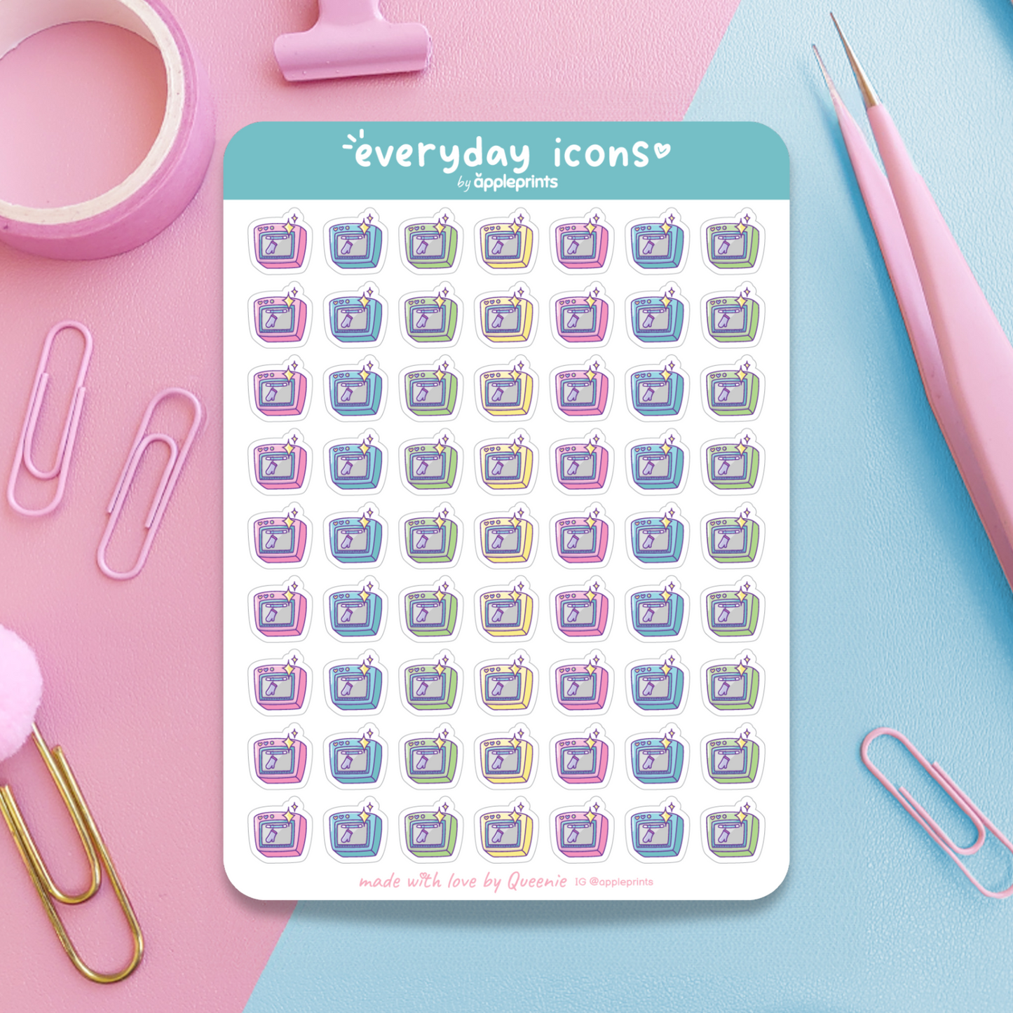 Clean Oven Planner Icon Stickers