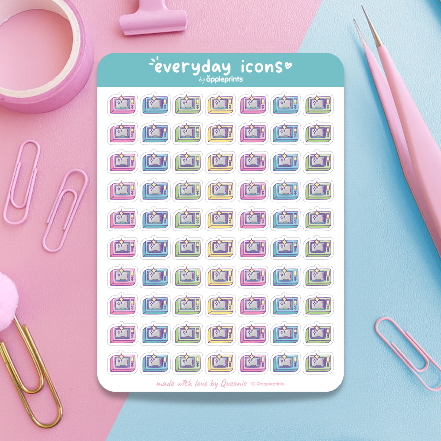 Clean Microwave Planner Icon Stickers