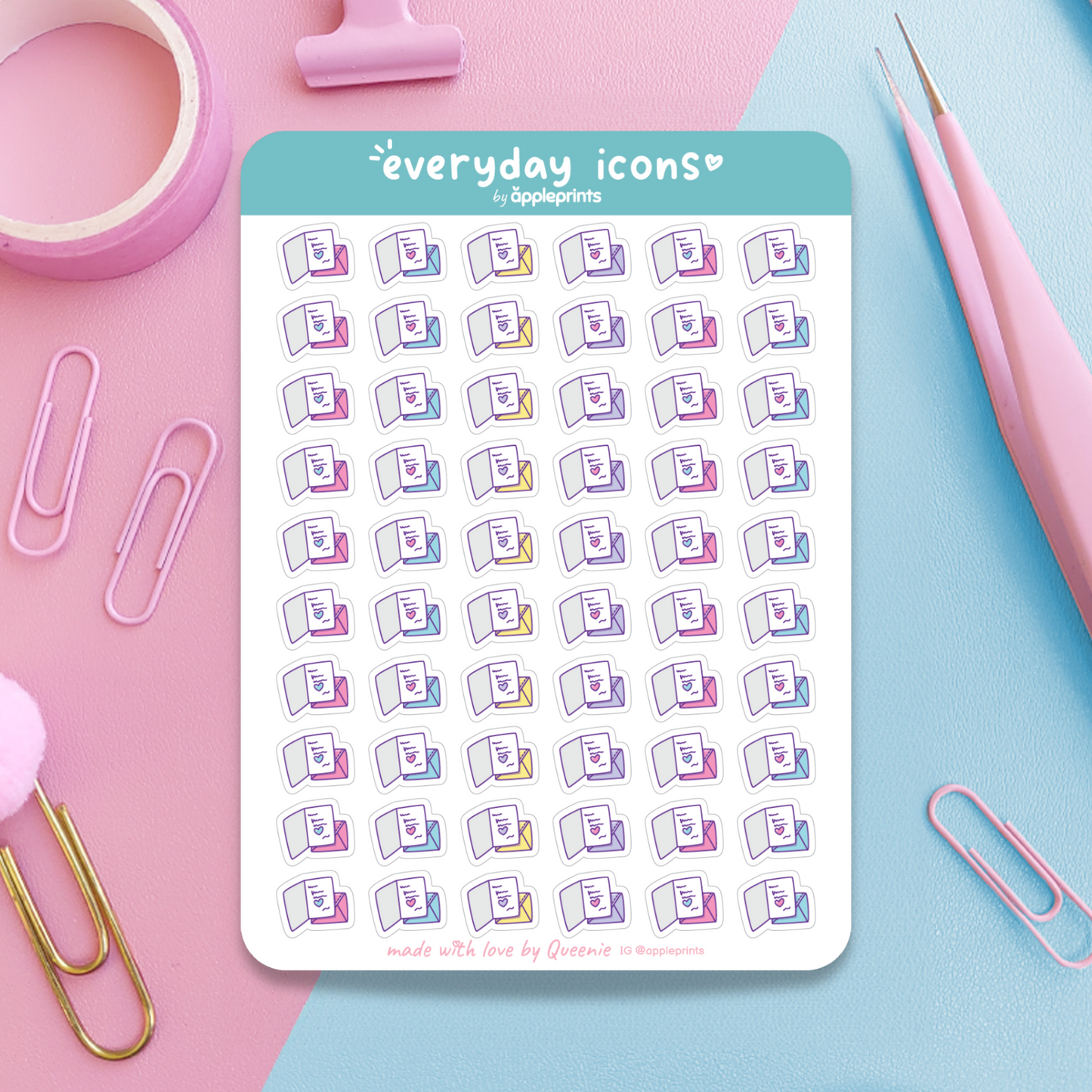 Write and Send Card Planner Icon Stickers