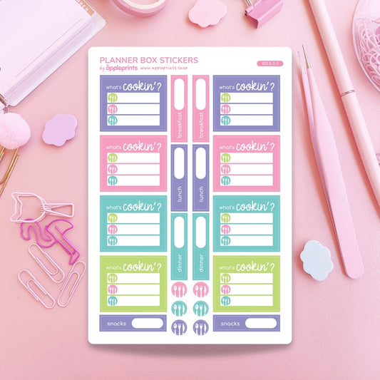 Meal Planner Functional Box Planner Stickers