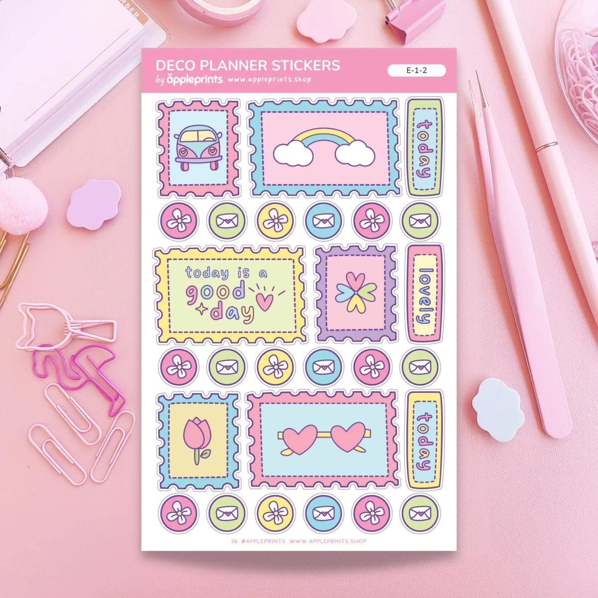 Mail Stamp Doodle | Decorative Planner Stickers