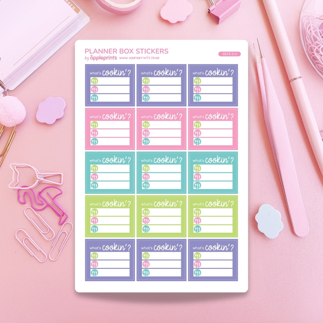 Meal Planner Functional Planner Stickers – Write & Check Off Box