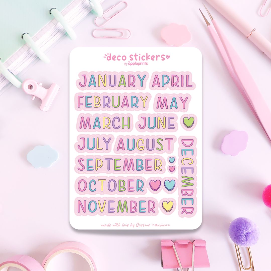 Candy Hearts Month Dates Decorative Stickers