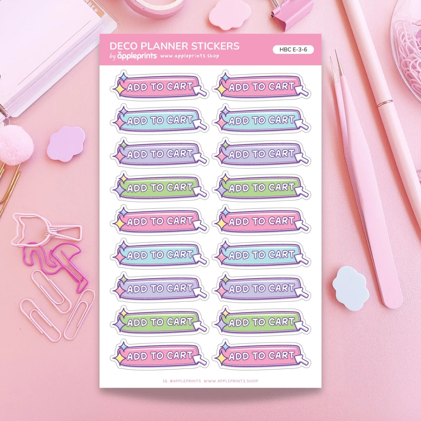 Add To Cart | Decorative Planner Stickers