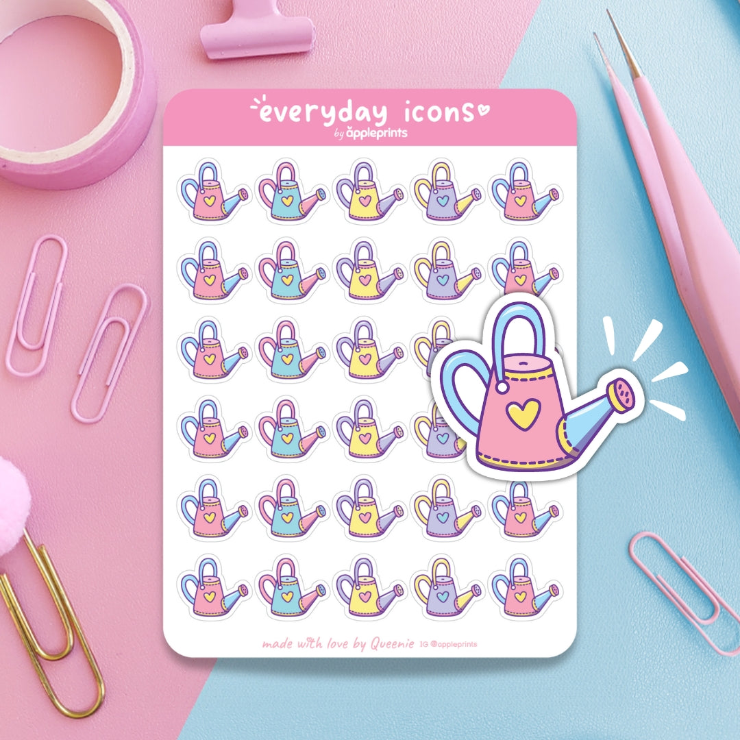 Watering Can, Water Plants, Planner Icon Stickers