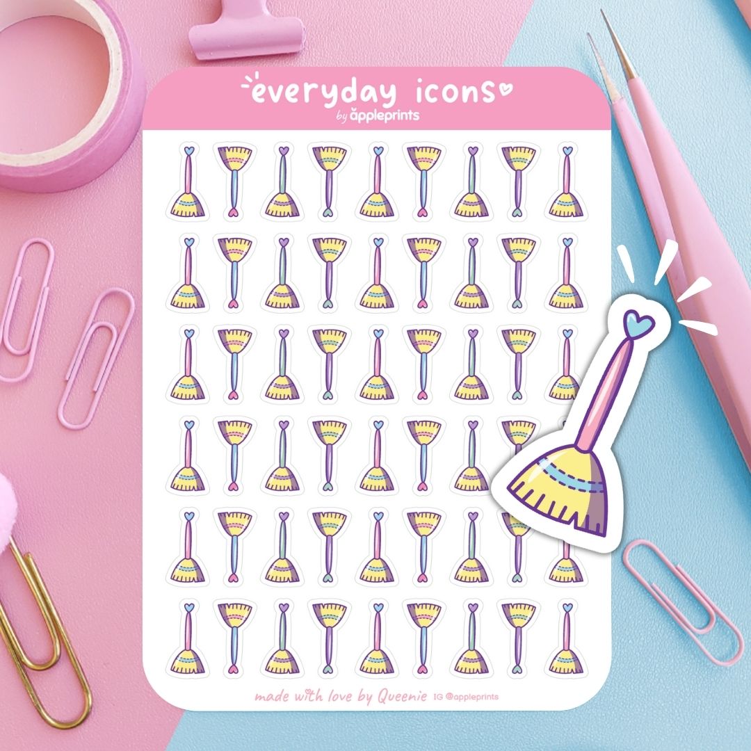 Broom Planner Icon Stickers