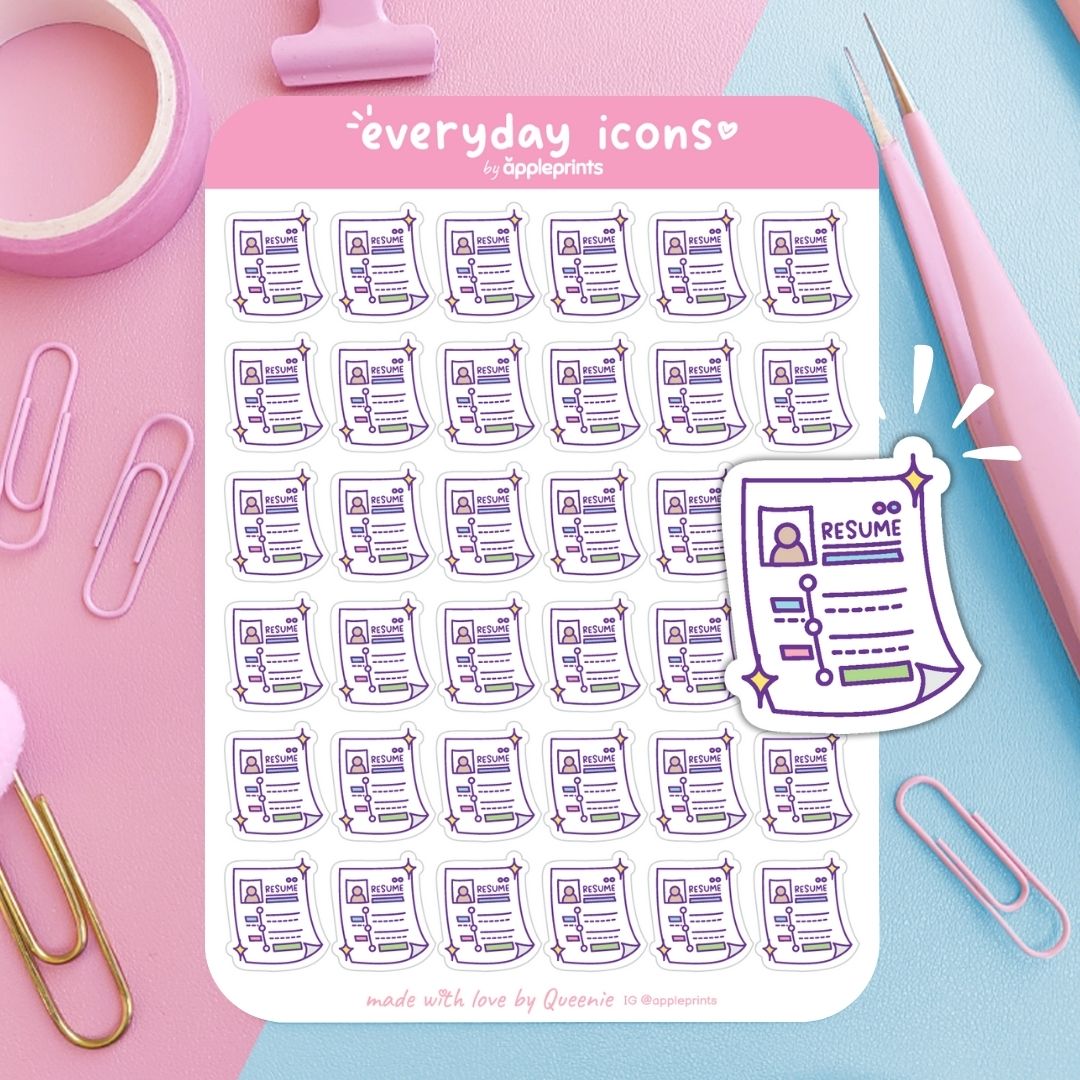 Update Resume Planner Icon Stickers