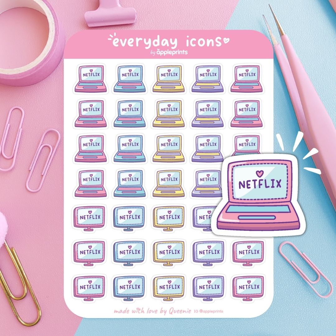 Binge Watch Planner Icon Stickers