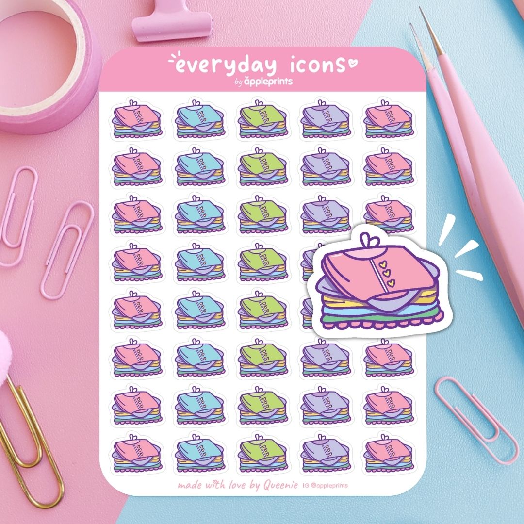 Fold Clothes Planner Icon Stickers