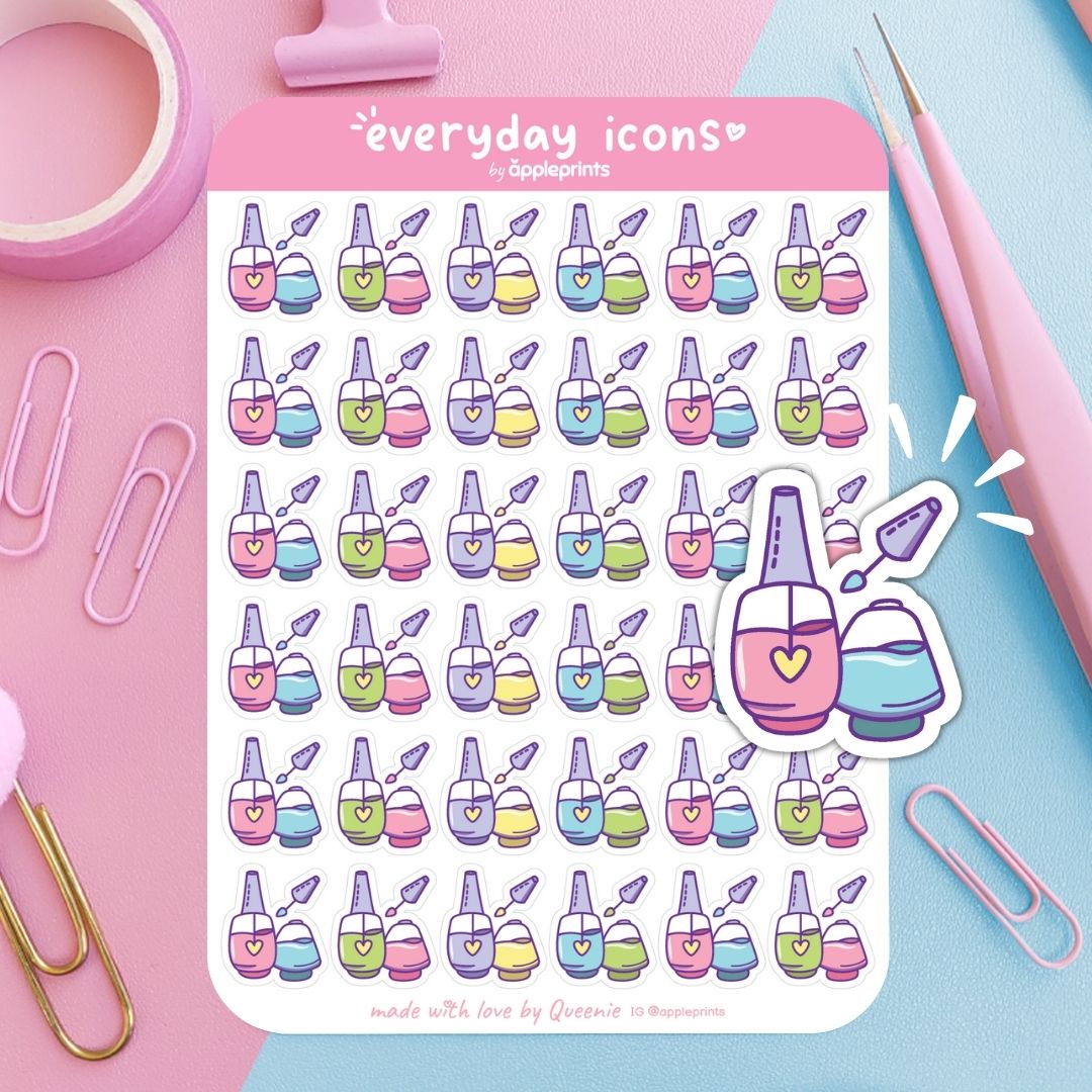 Nail Polish Planner Icon Stickers