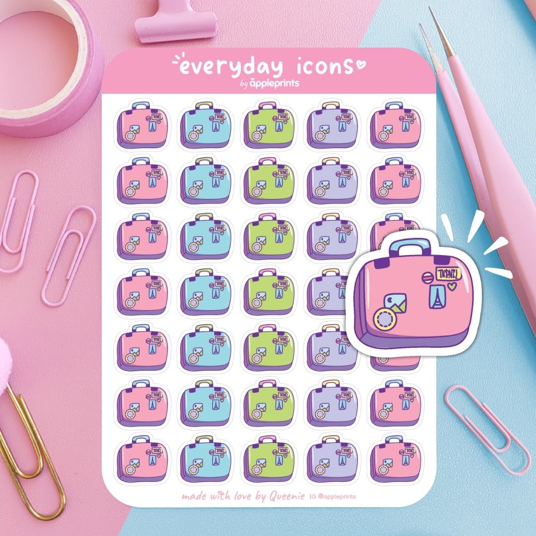 Travel Suitcase Planner Icon Stickers