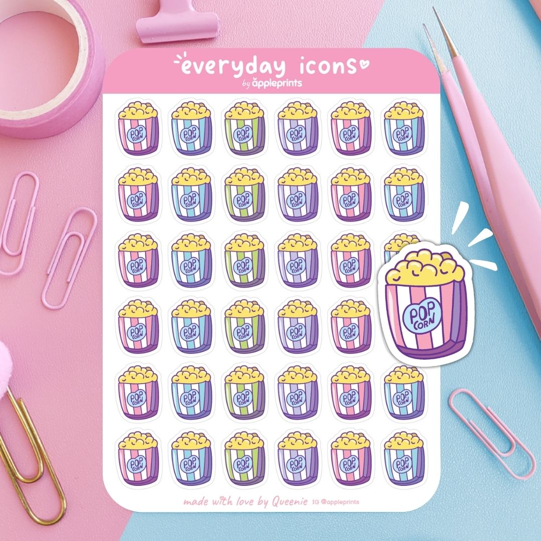 Popcorn Planner Icon Stickers