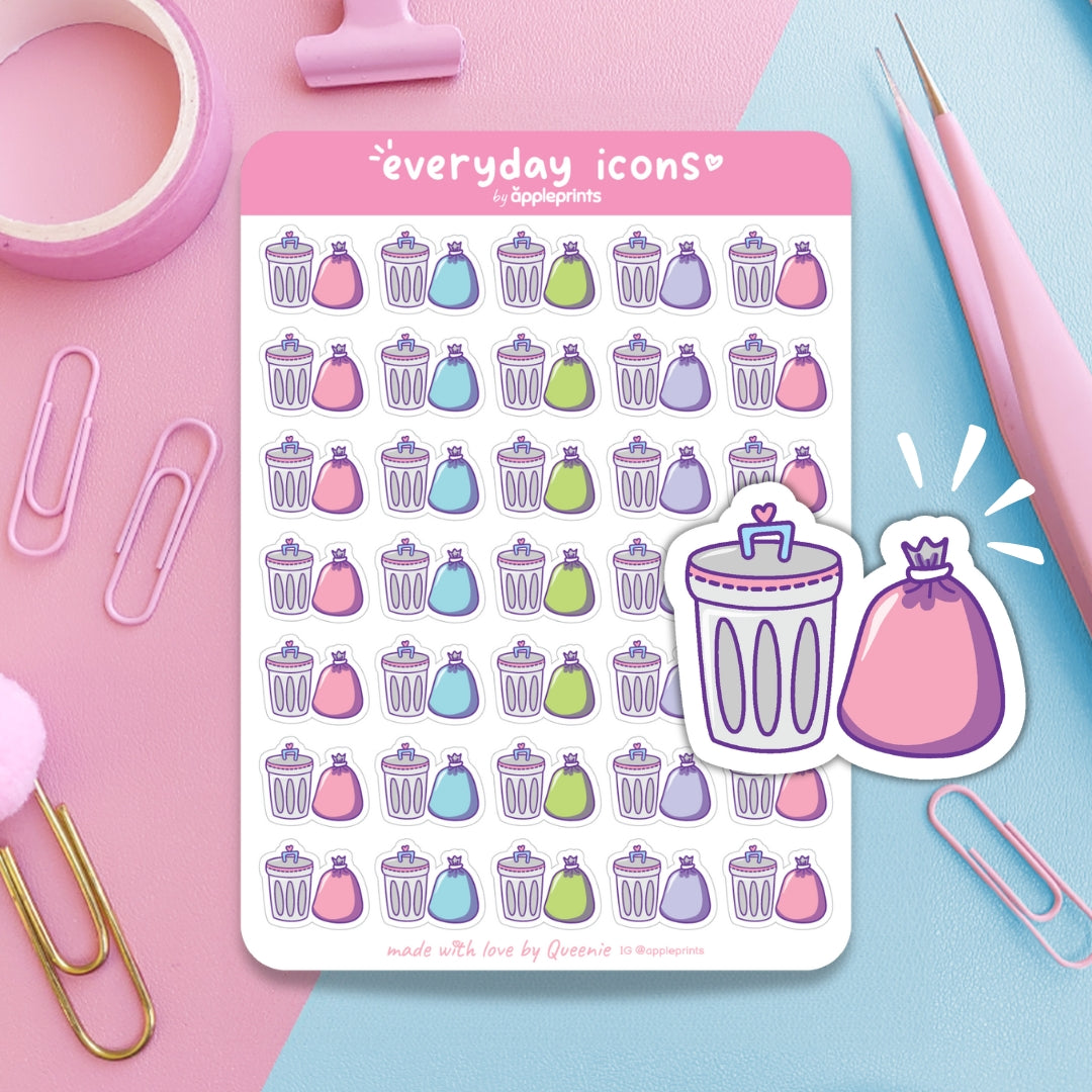 Take Out Bins Planner Icon Stickers