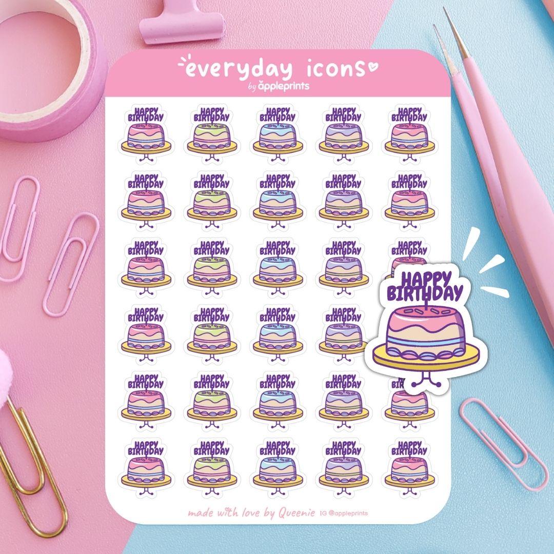 Birthday Cake Planner Icon Stickers