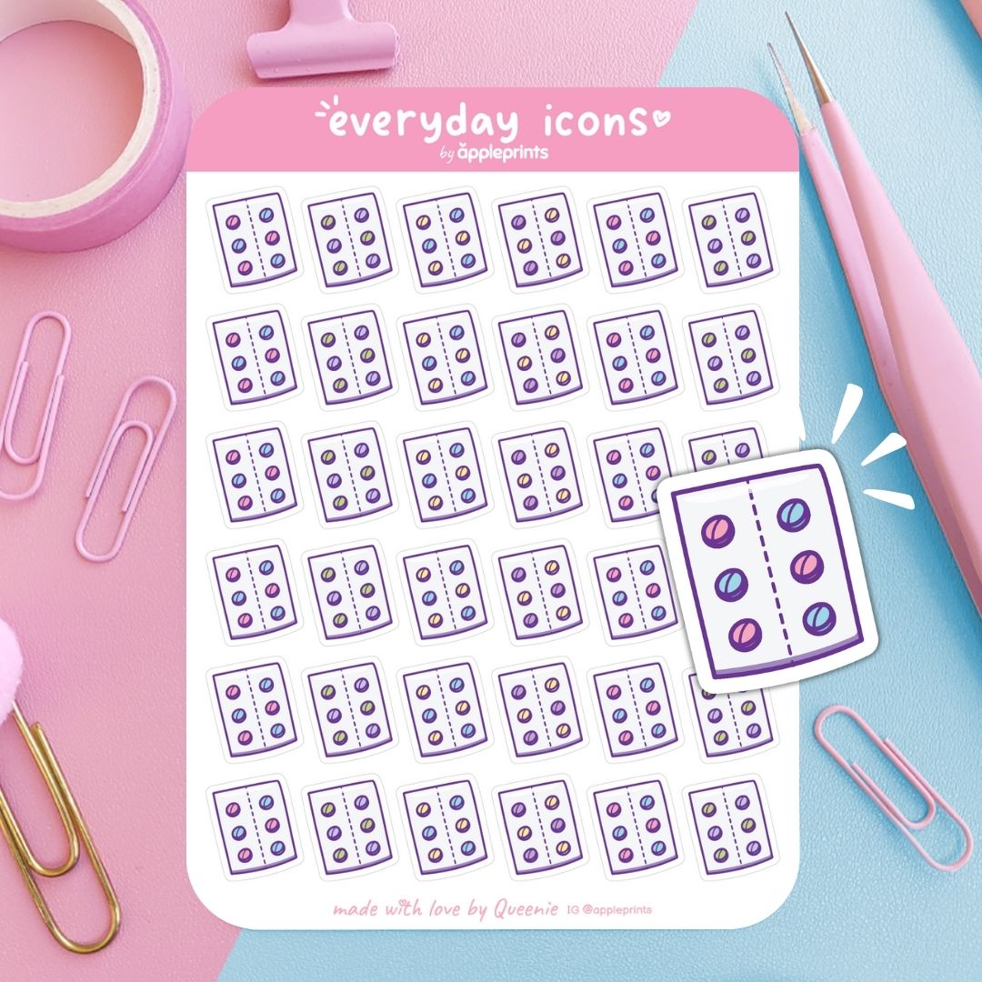 Medicine Tablets Planner Icon Stickers