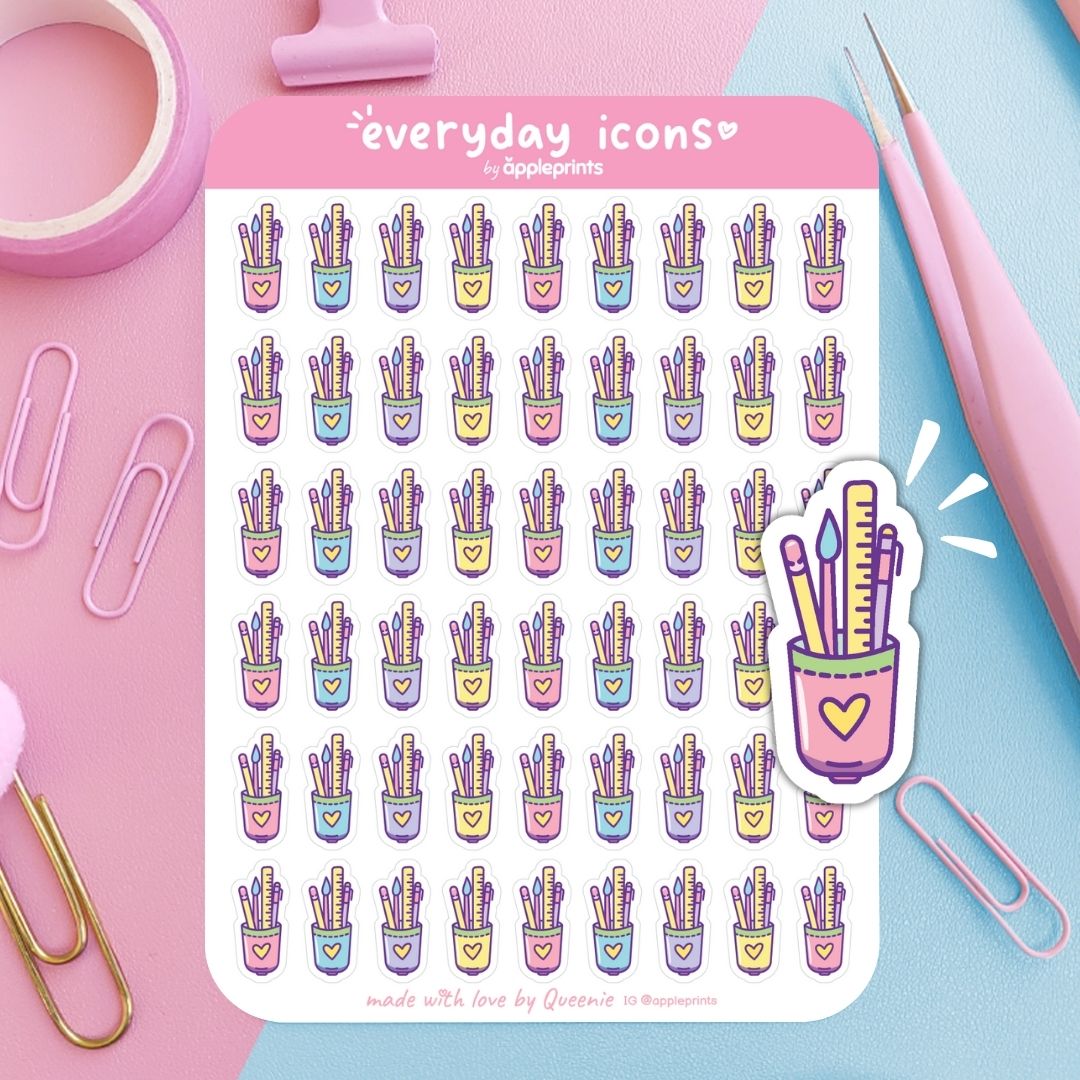 Pen Holder Planner Icon Stickers