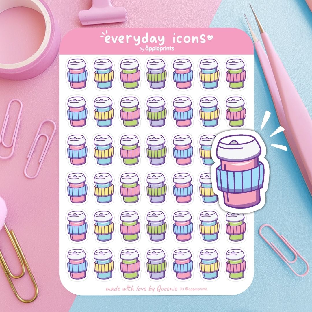 Cup of Coffee Planner Icon Stickers