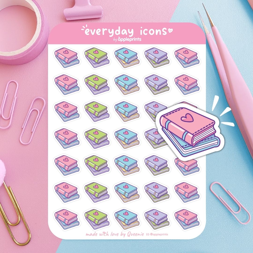 Read Book Planner Icon Stickers