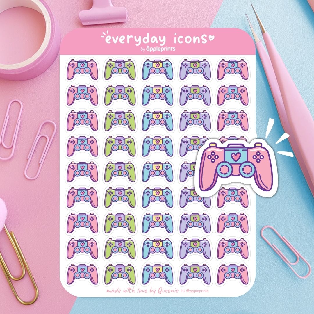 Gaming Controller Planner Icon Stickers