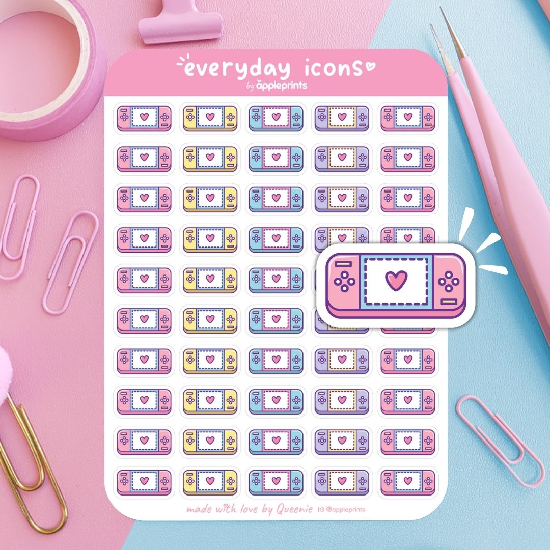 Portable Gaming Console Planner Icon Stickers