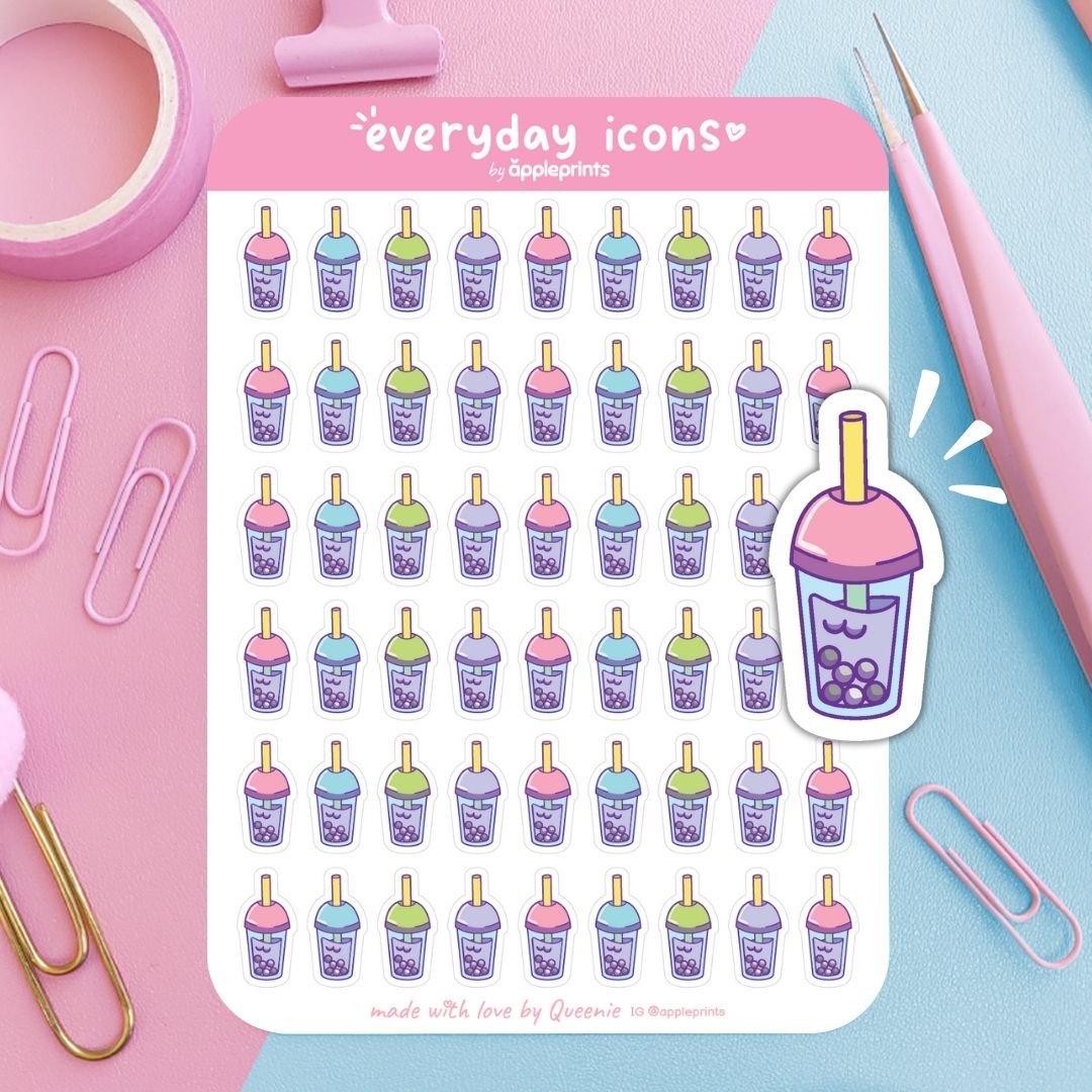 Boba Tea Planner Icon Stickers