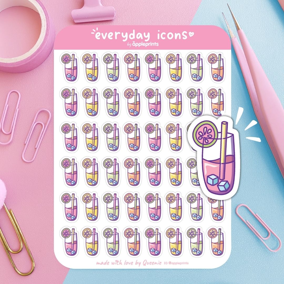 Citrus Fruit Juice Planner Icon Stickers
