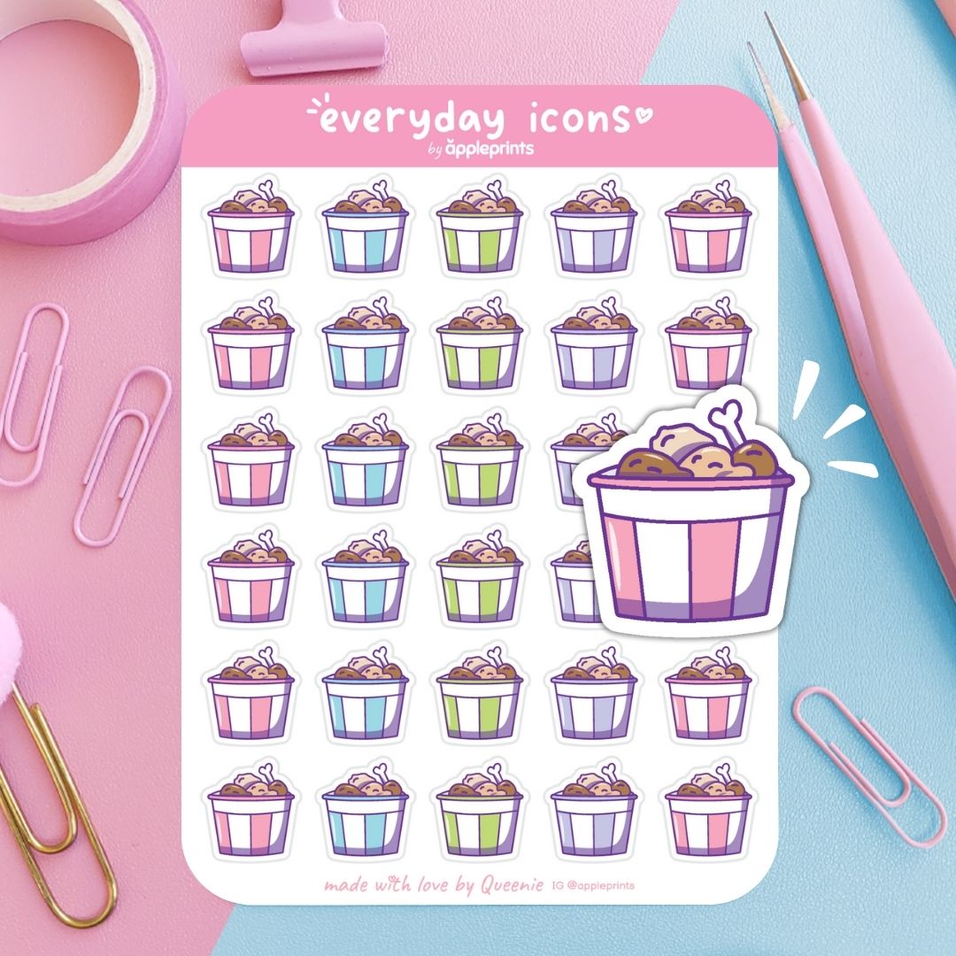 Fried Chicken Planner Icon Stickers