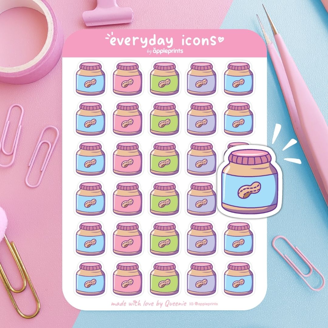 Peanut Butter Planner Icon Stickers