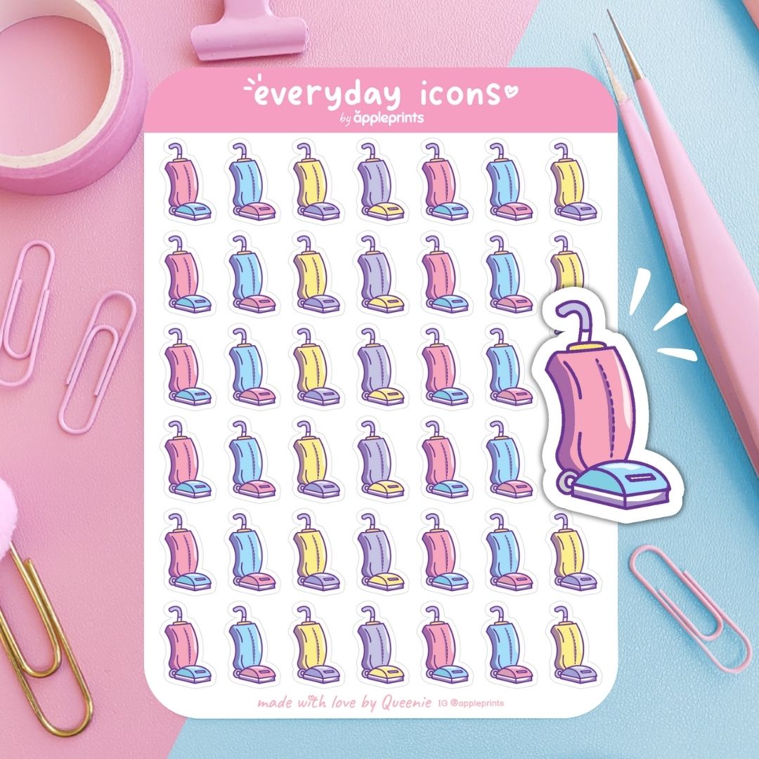 Vacuum Cleaner Planner Icon Stickers