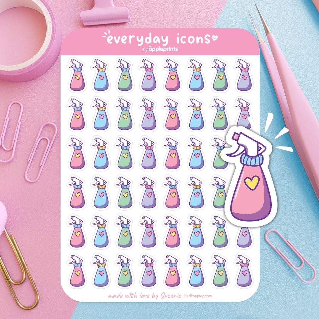 Spray Bottle Planner Icon Stickers