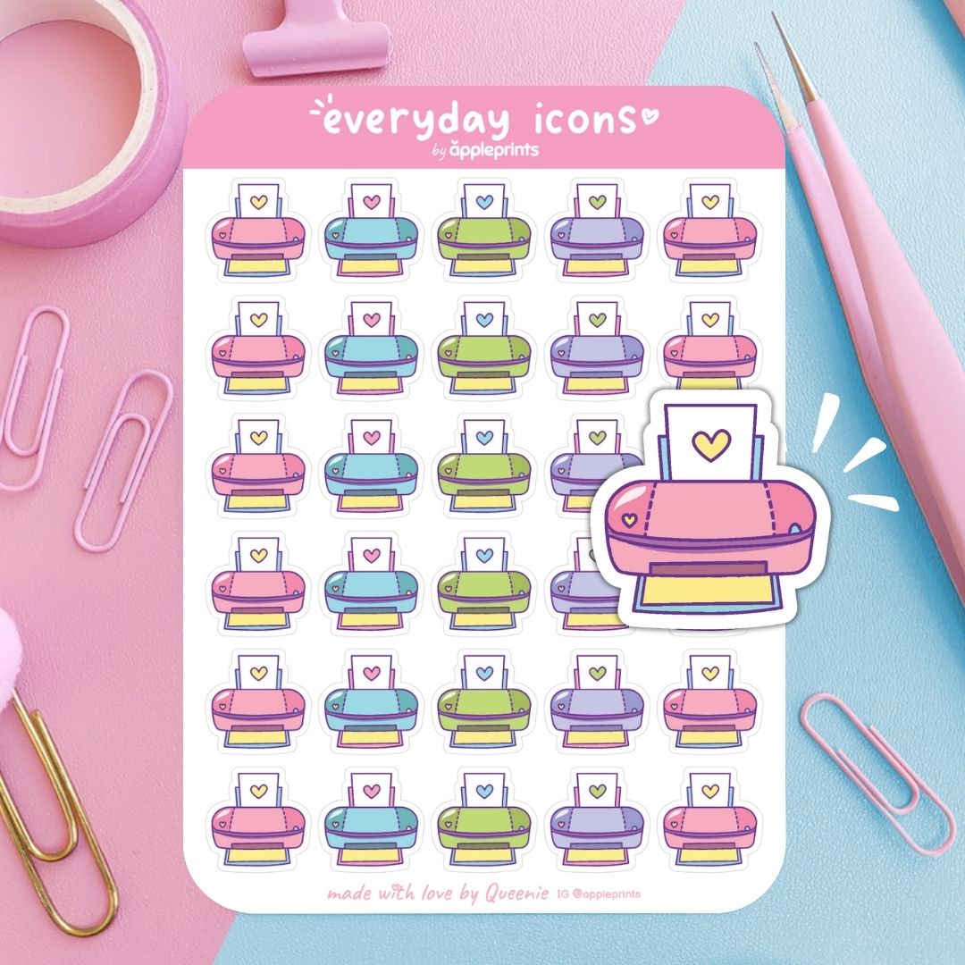 Printer Planner Icon Stickers