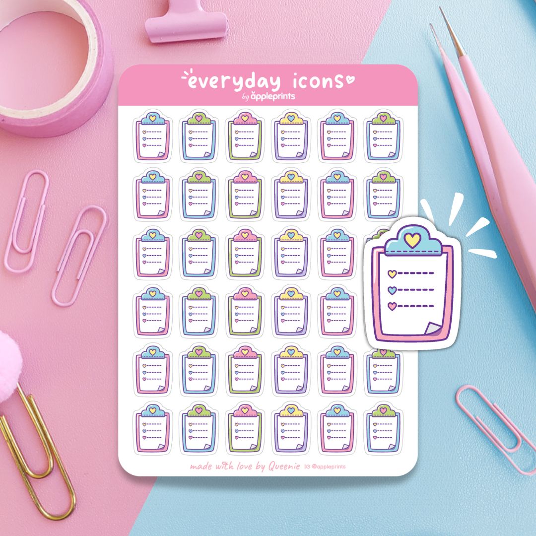 Clipboard Planner Icon Stickers