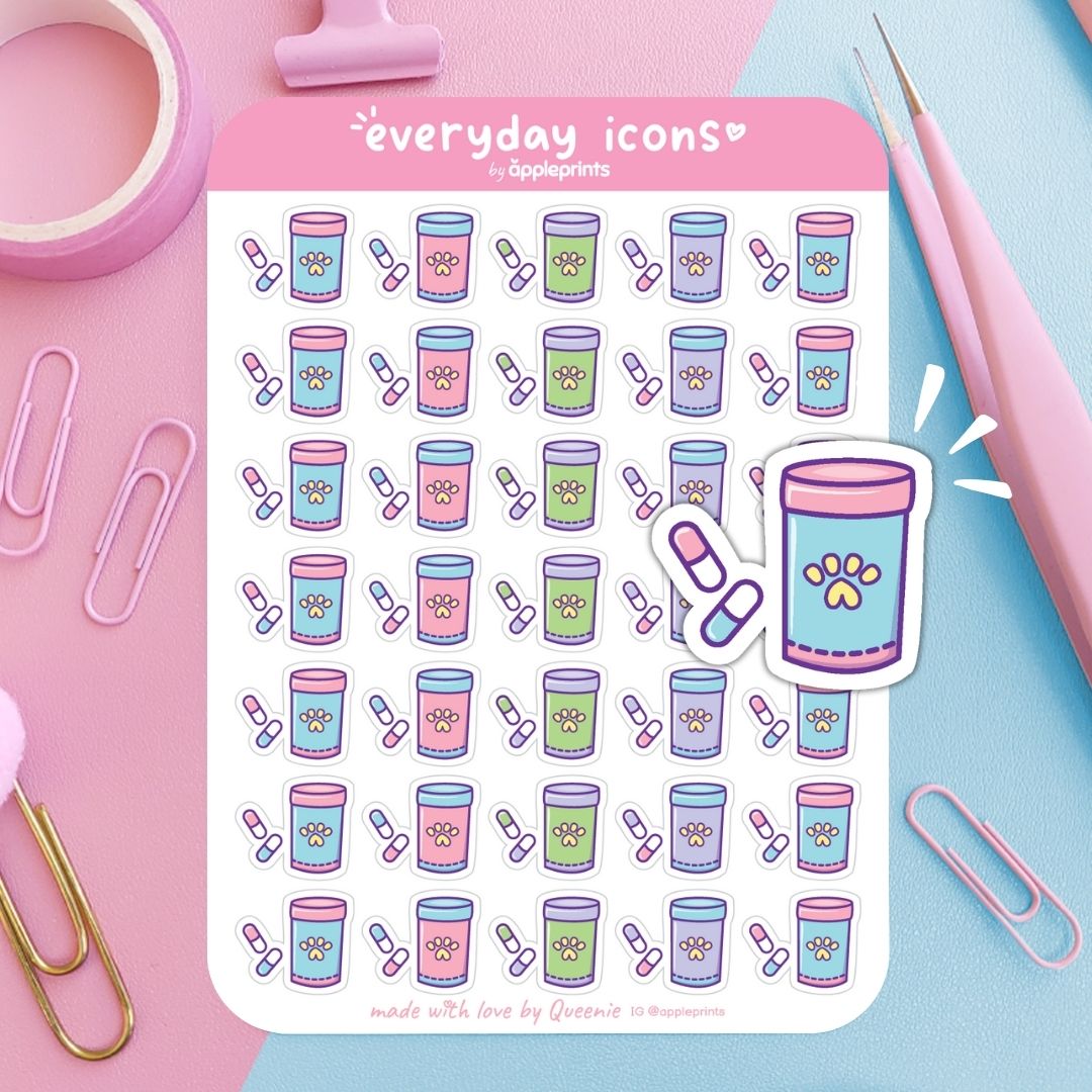 Pet Medicine Planner Icon Stickers