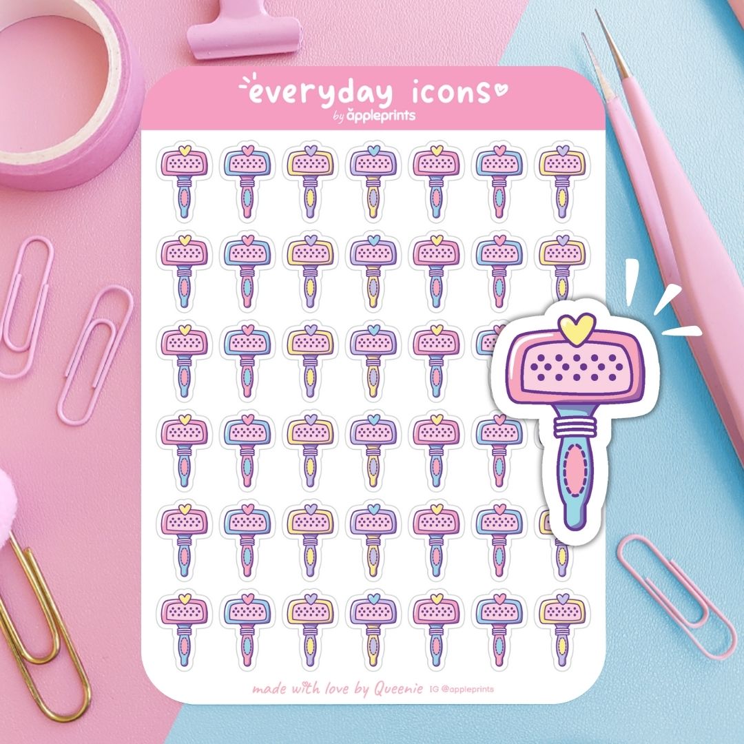 Pet Brush Planner Icon Stickers