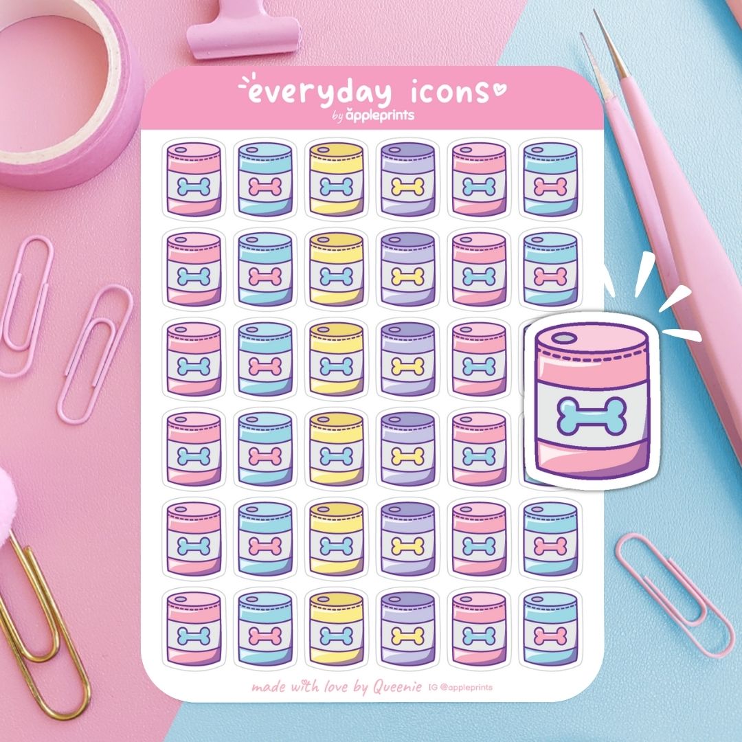 Dog Wet Food Planner Icon Stickers