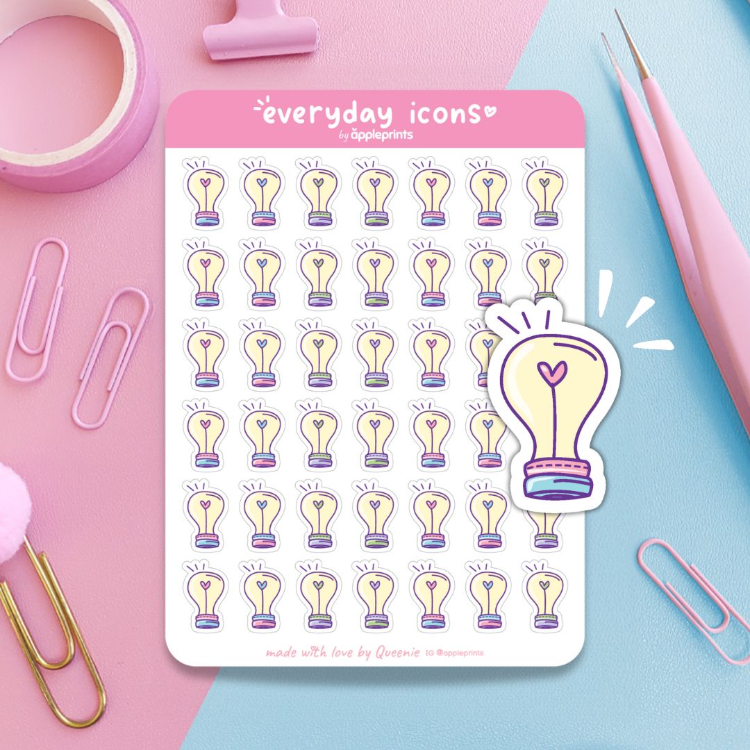 Change Light Bulb Planner Icon Stickers