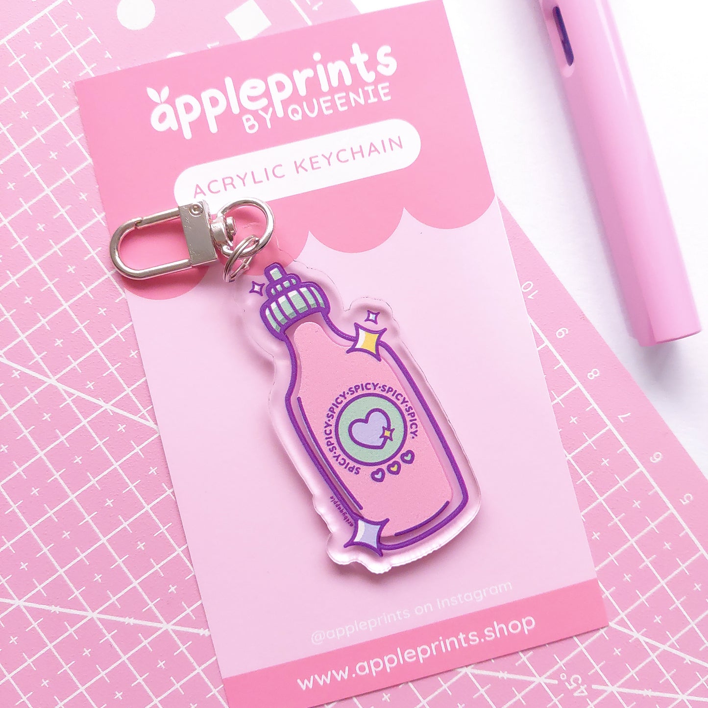 Hot Sauce Acrylic Keyring Charm