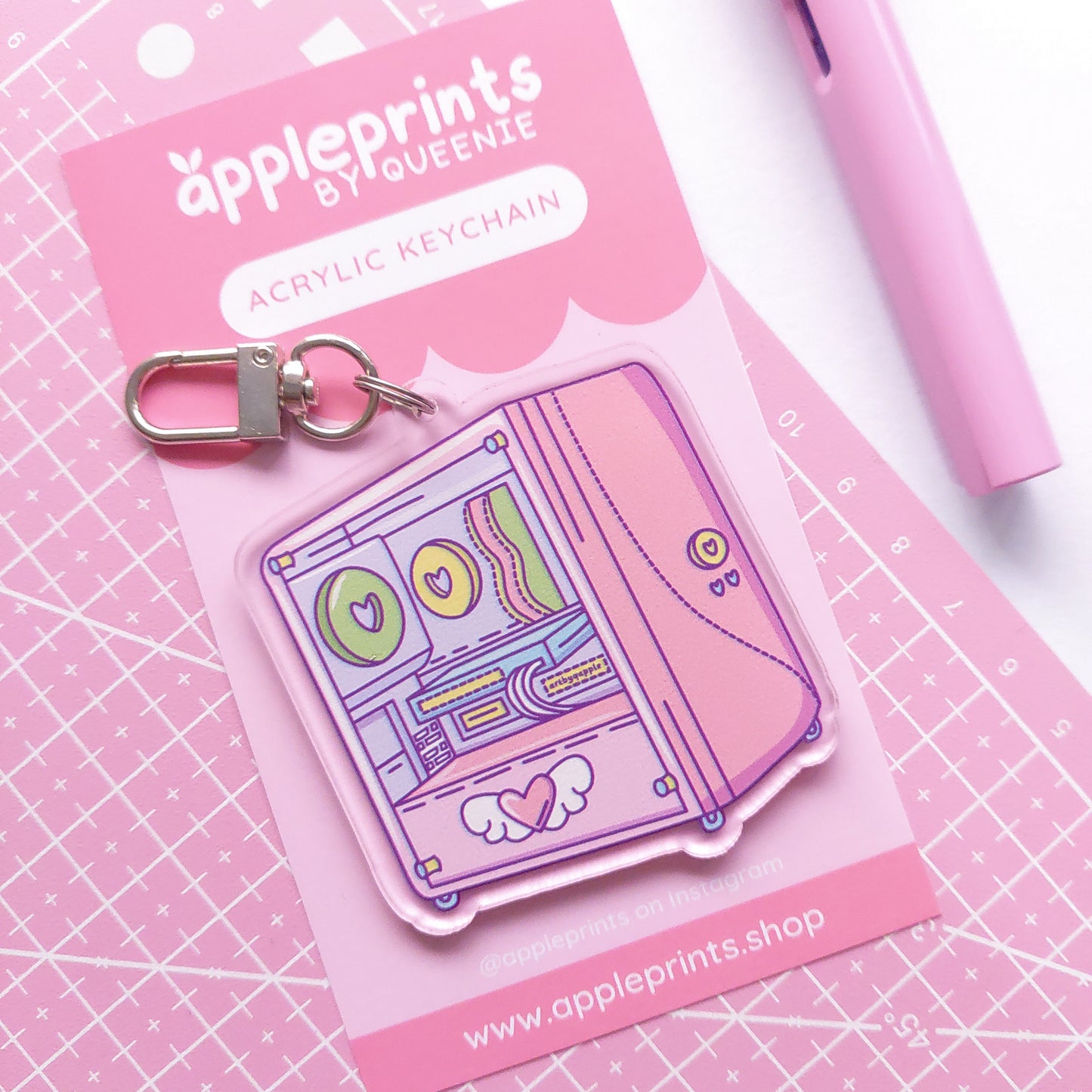 Gamer Girl PC Build Acrylic Keyring Charm